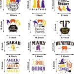 Hocus Pocus Transfers - size
